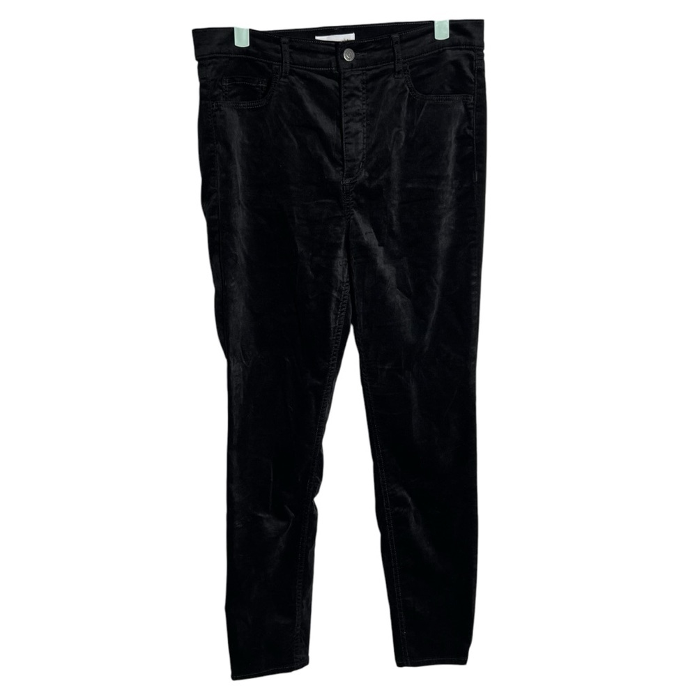LOFT Black Velvet Modern Velvet Skinny Jeans, Size 10/30